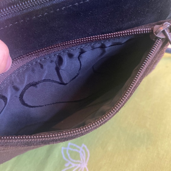 Vintage CARLOS FALCHI brown/black/tan suede crossbody bag - Picture 7 of 10